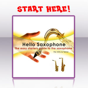 Hello Saxophone - The easy starters guide to the saxophone - Go to downloadpage button